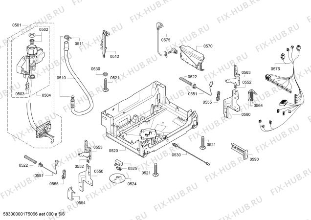 Взрыв-схема посудомоечной машины Neff S41M85N8DE Excellent, Made in Germany - Схема узла 05