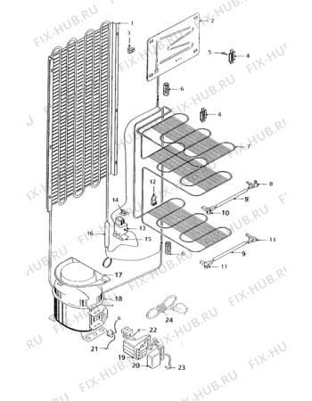 Взрыв-схема холодильника Zanussi DF47/55 - Схема узла Cooling system 017