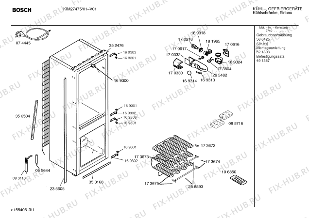 Схема №2 K4400X0 Geräte-/Blenden-Farbe weiß с изображением Контейнер для овощей для холодильной камеры Bosch 00365505