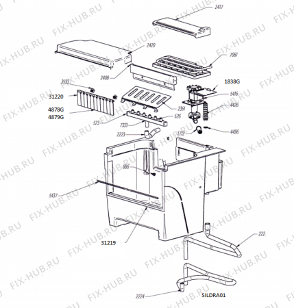 Схема №2 KCBIX 60600 с изображением Фитинг для холодильника Whirlpool 483286011041