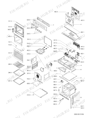 Схема №1 EELA 3498/01 BR с изображением Обшивка для плиты (духовки) Whirlpool 481245319337