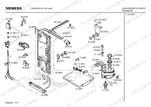 Схема №3 SN26342II с изображением Инструкция по эксплуатации для электропосудомоечной машины Siemens 00518448