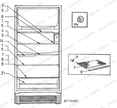 Взрыв-схема холодильника Electrolux RF938A - Схема узла C10 Interior