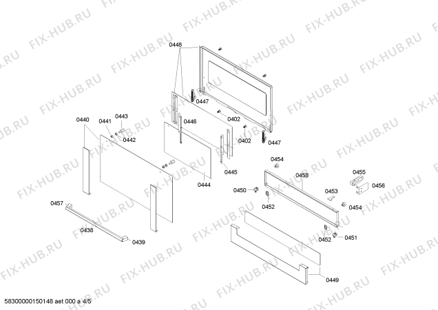 Схема №3 HSB745056N с изображением Хомут для плиты (духовки) Bosch 00621084