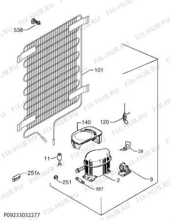 Взрыв-схема холодильника Zanussi ZRA720CWC - Схема узла Cooling system 017