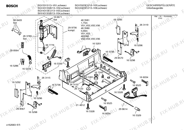 Взрыв-схема посудомоечной машины Bosch SGV4323EU - Схема узла 05