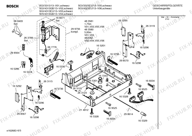 Взрыв-схема посудомоечной машины Bosch SGV3323EU - Схема узла 05