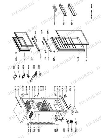 Схема №1 ARL 644/H с изображением Ручка двери для холодильника Whirlpool 481246268855