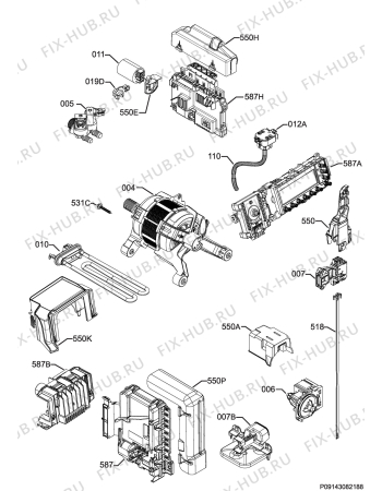 Взрыв-схема стиральной машины Aeg L99484HWD - Схема узла Electrical equipment 268