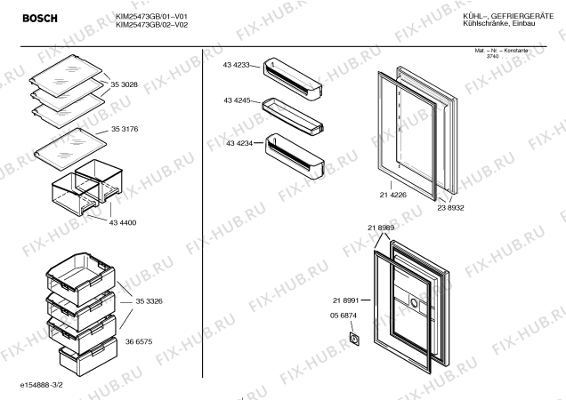 Взрыв-схема холодильника Bosch KIM25473GB - Схема узла 02