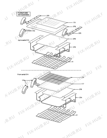 Взрыв-схема плиты (духовки) Parkinson Cowan L50GSBL - Схема узла H10 Furniture