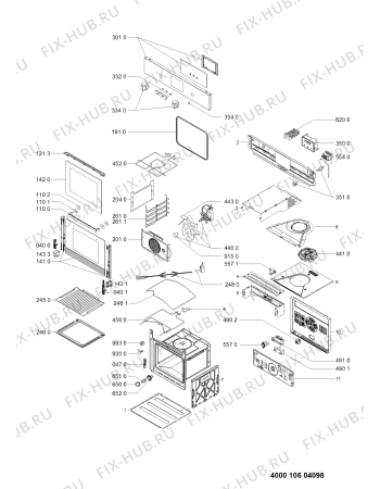 Схема №1 AO Y54 C IX с изображением Обшивка для плиты (духовки) Whirlpool 481010413969