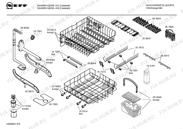 Взрыв-схема посудомоечной машины Neff S6409N1GB - Схема узла 06