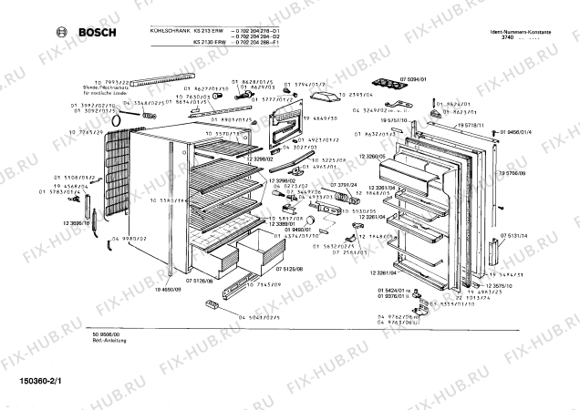 Схема №2 0702204284 KS213ERW с изображением Планка для холодильной камеры Bosch 00195756