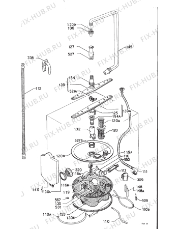 Взрыв-схема посудомоечной машины Rex RG328 - Схема узла Hydraulic System 272