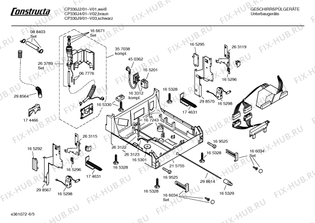 Взрыв-схема посудомоечной машины Constructa CP330J9 - Схема узла 05