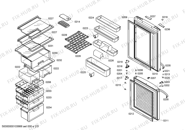Схема №2 KGX28M40TI с изображением Выдвижной ящик для холодильника Bosch 00440297
