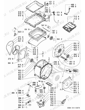 Схема №1 TOP OKO 1000 858 636 с изображением Обшивка для стиралки Whirlpool 481245310708