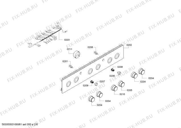 Взрыв-схема плиты (духовки) Bosch HGG233124R - Схема узла 02