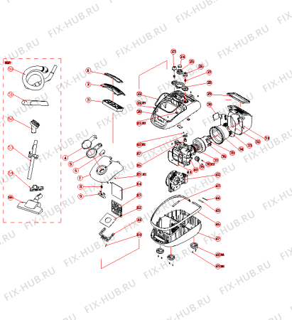 Схема №1 VCK2023OP-Y (343134, VC-H4515) с изображением Щёточка для электропылесоса Gorenje 349147