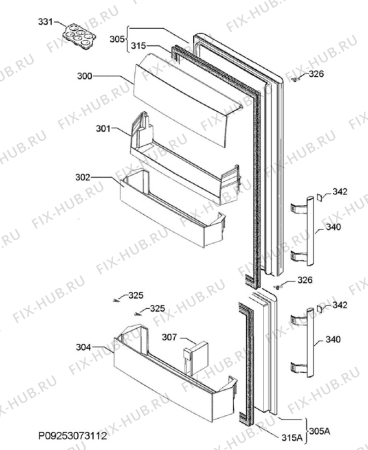 Взрыв-схема холодильника Electrolux EN3617MOX2 - Схема узла Door