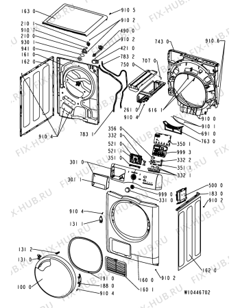 Схема №2 AZA-HP 7671 с изображением Декоративная панель для стиралки Whirlpool 481010456141