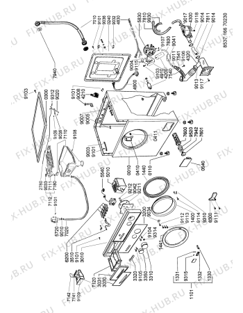 Схема №1 LF 699 T с изображением Рамка для стиральной машины Whirlpool 481245058442