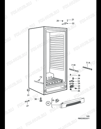 Взрыв-схема холодильника Electrolux ERE38411W - Схема узла C10 Cabinet