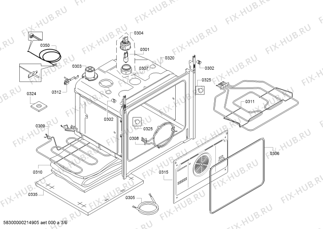 Взрыв-схема плиты (духовки) Bosch HBJ538EB0M - Схема узла 03