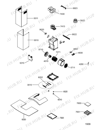 Схема №1 HOO P10 S 301 090 08 с изображением Запчасть для вентиляции Whirlpool 481245088422