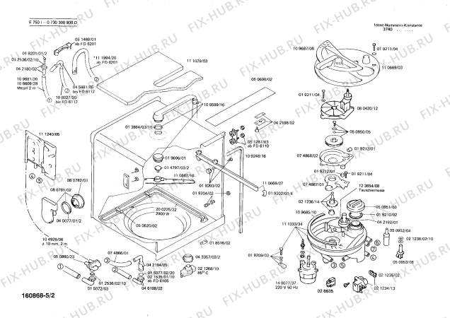 Схема №1 0730300907 E750 с изображением Модуль для посудомоечной машины Bosch 00081196