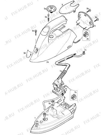 Схема №1 FreeStyle Sprint с изображением Клавиша для электроутюга BRAUN BR67050983
