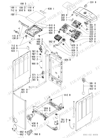 Схема №1 AWE 6525 с изображением Декоративная панель для стиралки Whirlpool 481245215525