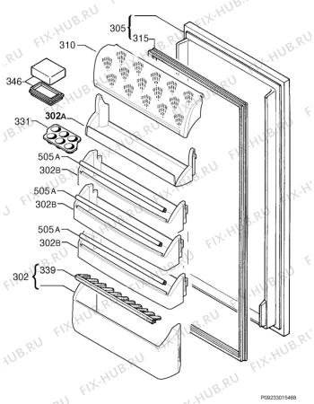 Взрыв-схема холодильника Rex Electrolux FI331VA+ - Схема узла Door 003