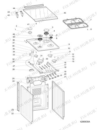 Схема №1 ACMK6333IX (F096709) с изображением Ручка двери для электропечи Indesit C00385344