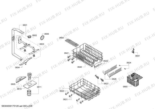 Взрыв-схема посудомоечной машины Constructa CP5A01J5 - Схема узла 06