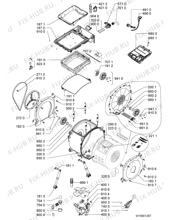 Схема №2 EV 9555 с изображением Модуль (плата) для стиральной машины Whirlpool 481010593832