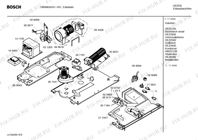 Схема №2 HBN8650 с изображением Инструкция по эксплуатации для электропечи Bosch 00580633