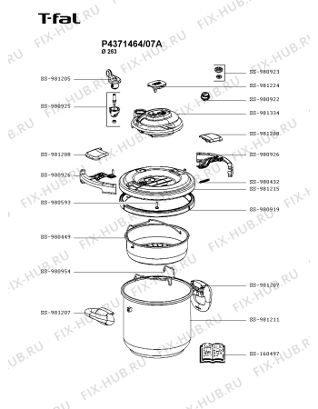 Схема №1 P4371464/07A с изображением Котелка Seb SS-981334