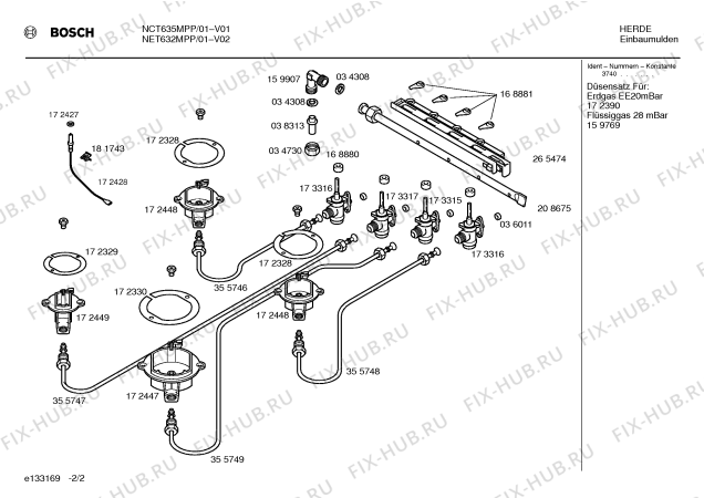 Взрыв-схема плиты (духовки) Bosch NET632MPP - Схема узла 02