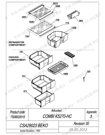 Схема №6 CSA29023 (7506620015) с изображением Конденсатор для холодильной камеры Beko 4610110510