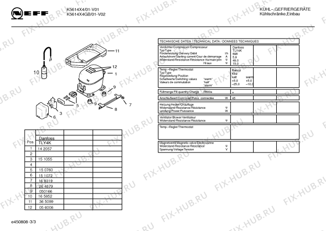 Схема №3 K3634X4 с изображением Инструкция по эксплуатации для холодильной камеры Bosch 00590242