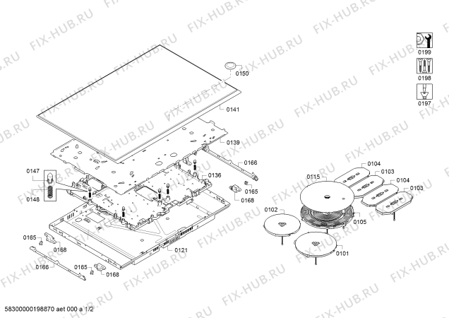 Схема №1 T58TS21N0 с изображением Стеклокерамика для электропечи Bosch 00715699