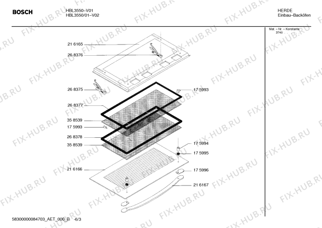 Взрыв-схема плиты (духовки) Bosch HBL3550 - Схема узла 03