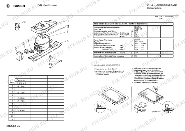 Взрыв-схема холодильника Bosch GTL1501 - Схема узла 02