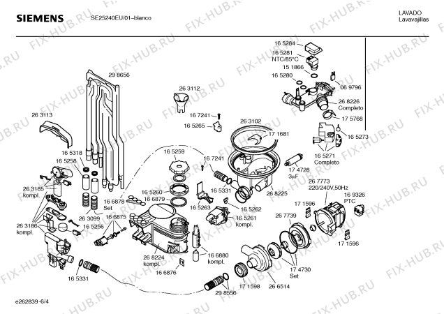Схема №2 SE25240EU с изображением Панель управления для посудомоечной машины Siemens 00217451