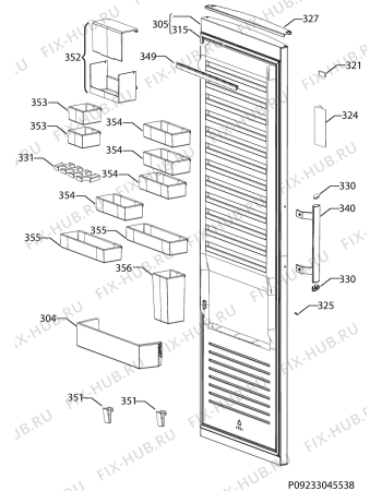 Взрыв-схема холодильника Electrolux ERE3986MFW - Схема узла Door