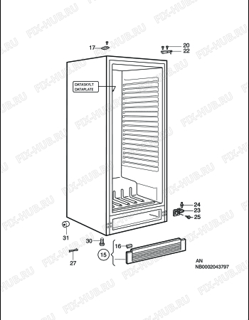 Взрыв-схема холодильника Electrolux ER8893C - Схема узла C10 Cabinet