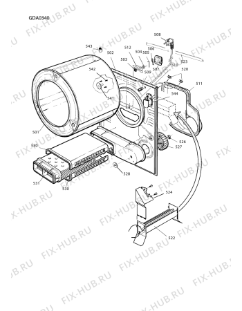 Взрыв-схема стиральной машины Ariston A37CEX (F029307) - Схема узла