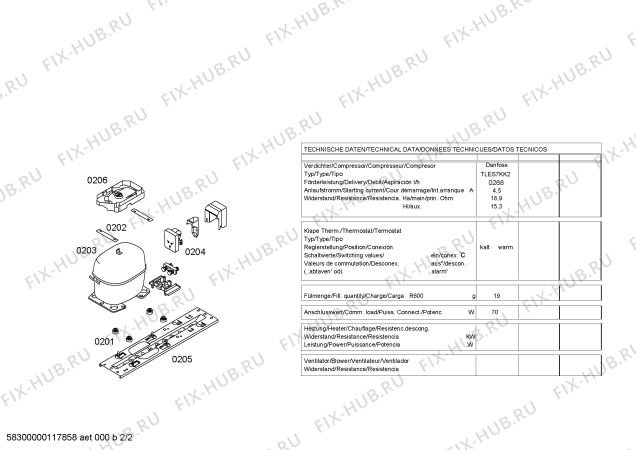Взрыв-схема холодильника Bosch KTL14V20IE - Схема узла 02
